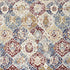 4' X 6' Navy Blue Damask Power Loom Distressed Area Rug